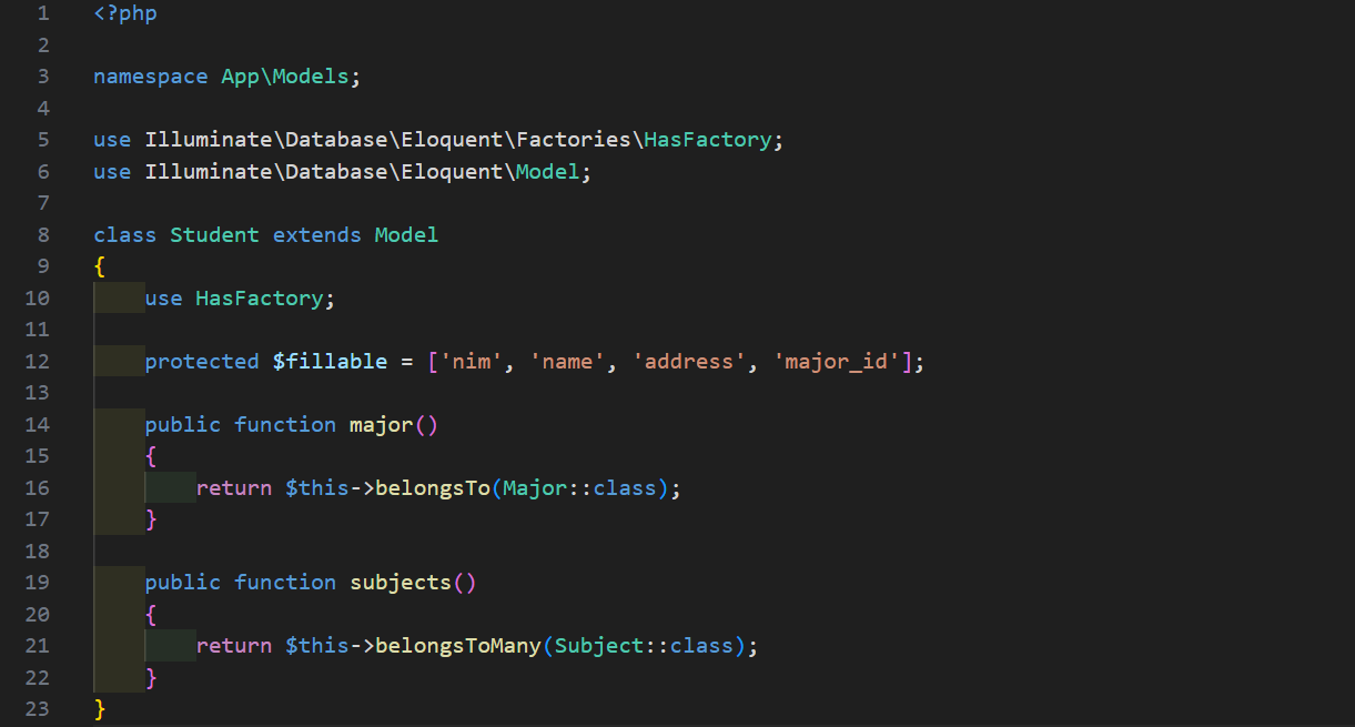 Model Student.php